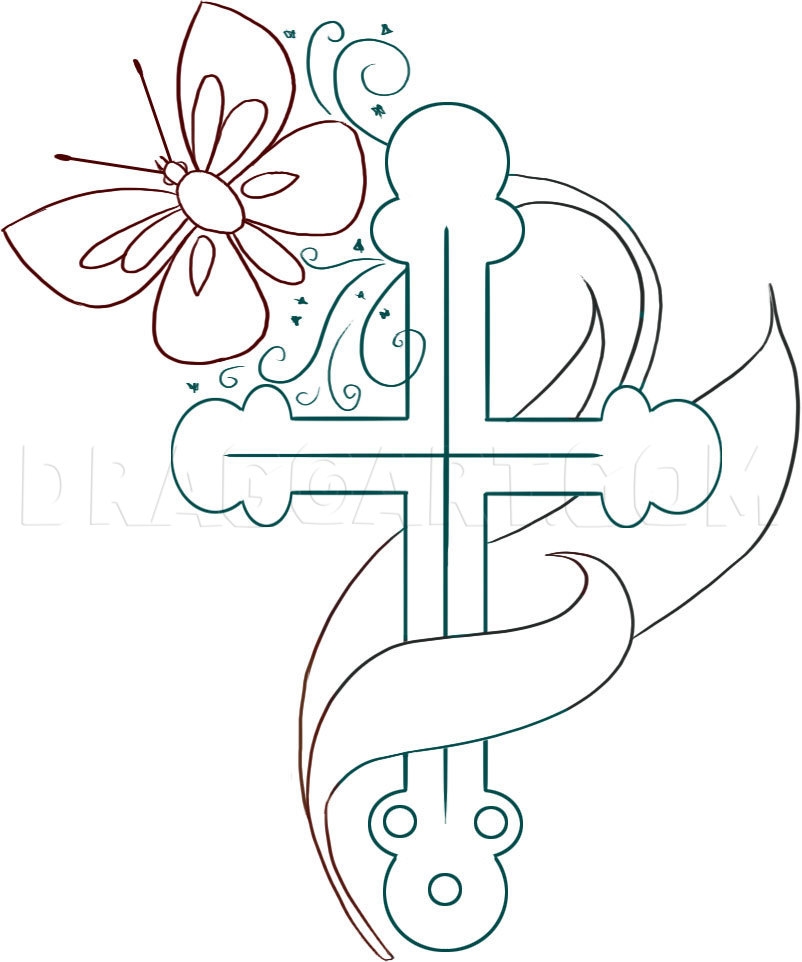 How To Draw A Religious Cross Drawing Step By Step By Dawn DragoArt
