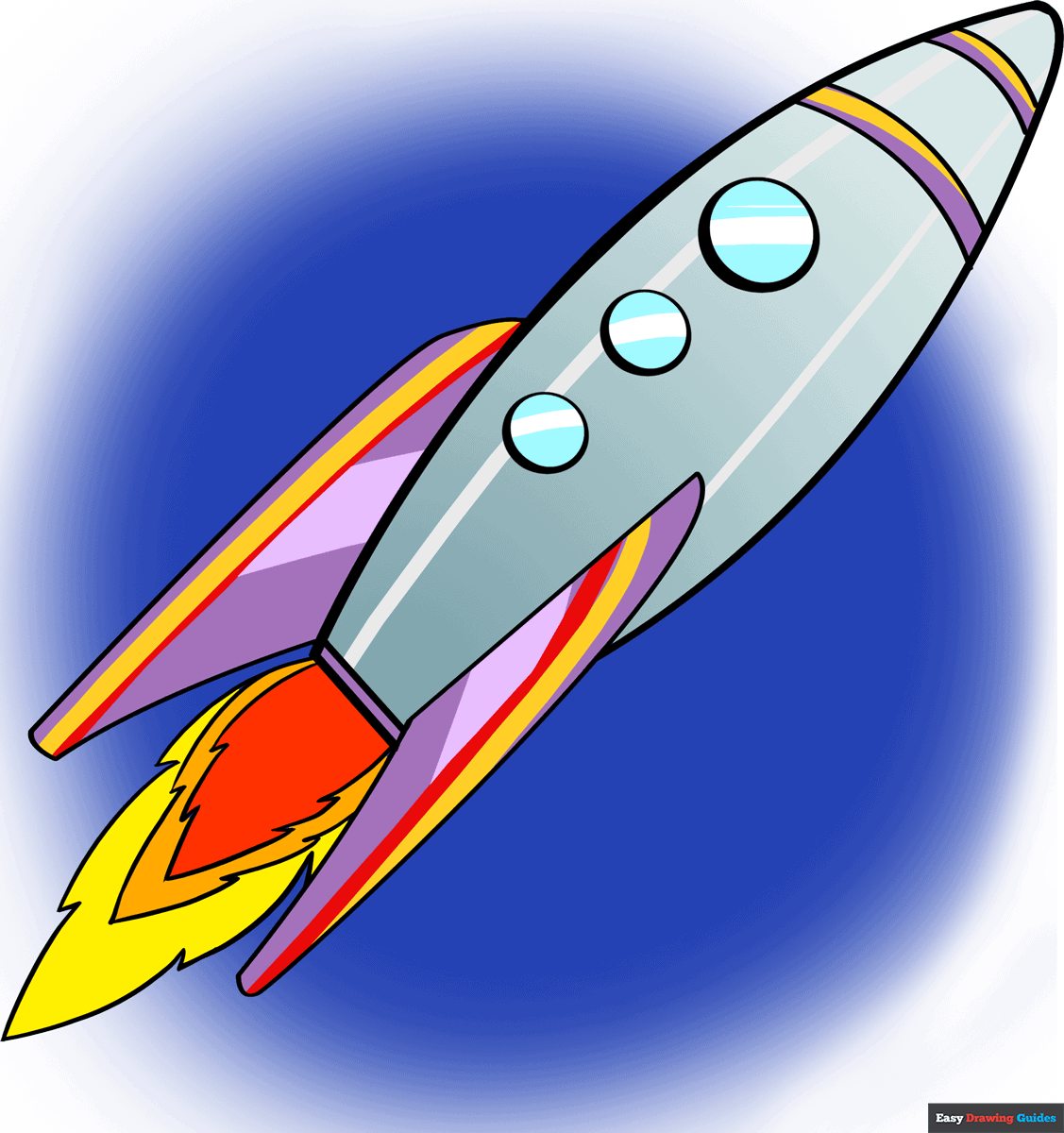 how to draw a rocket