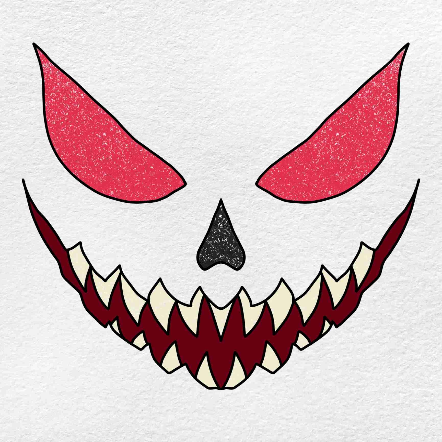 How To Draw A Scary Face HelloArtsy