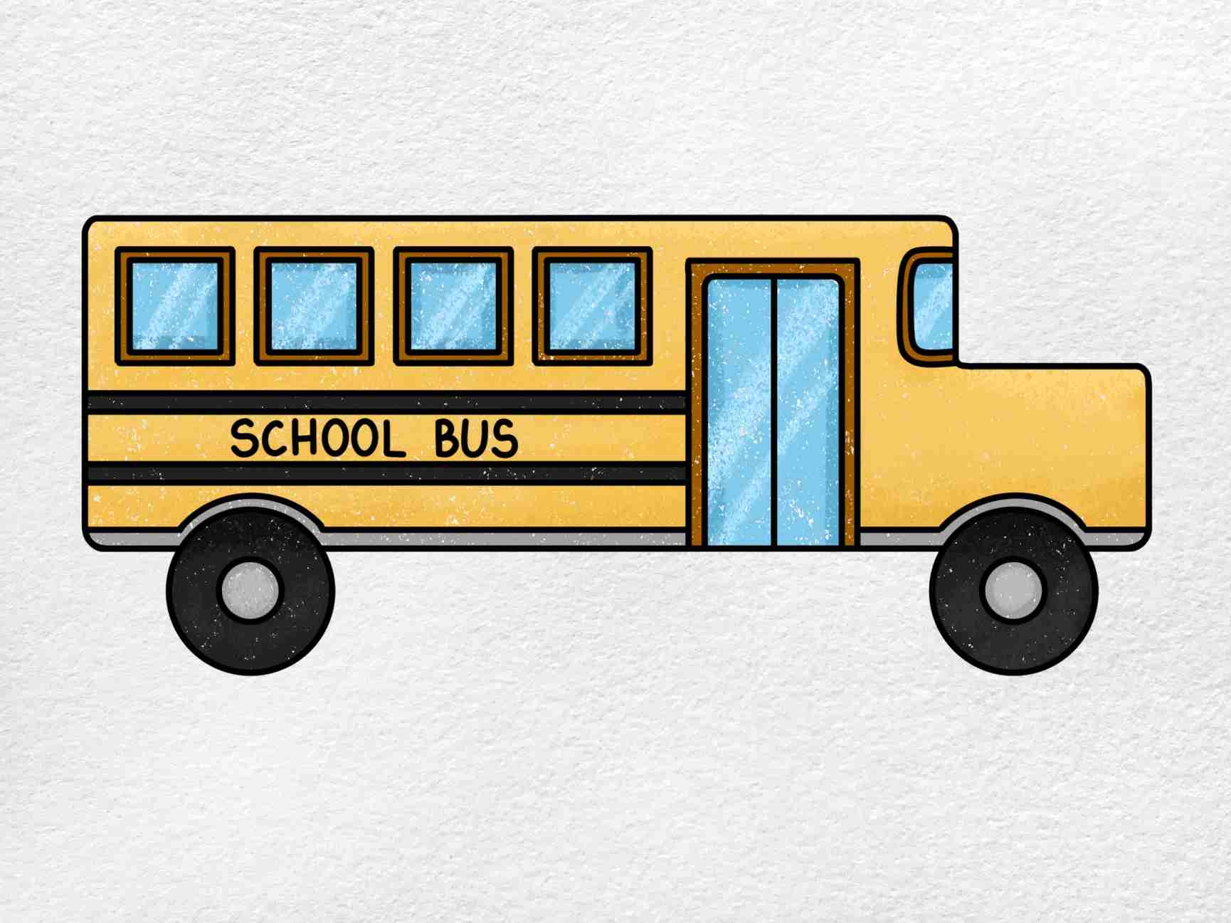 How To Draw A School Bus HelloArtsy