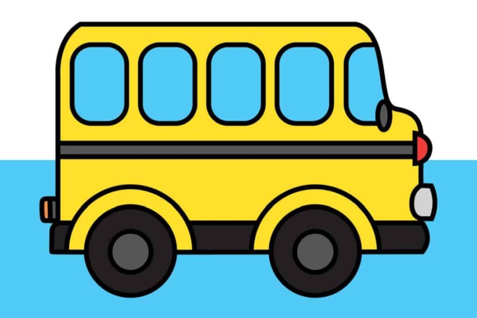 How To Draw A School Bus Made With HAPPY