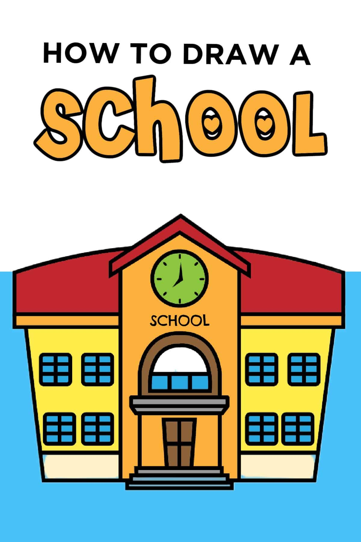 How To Draw A School Easy Step By Step Tutorial Made With HAPPY