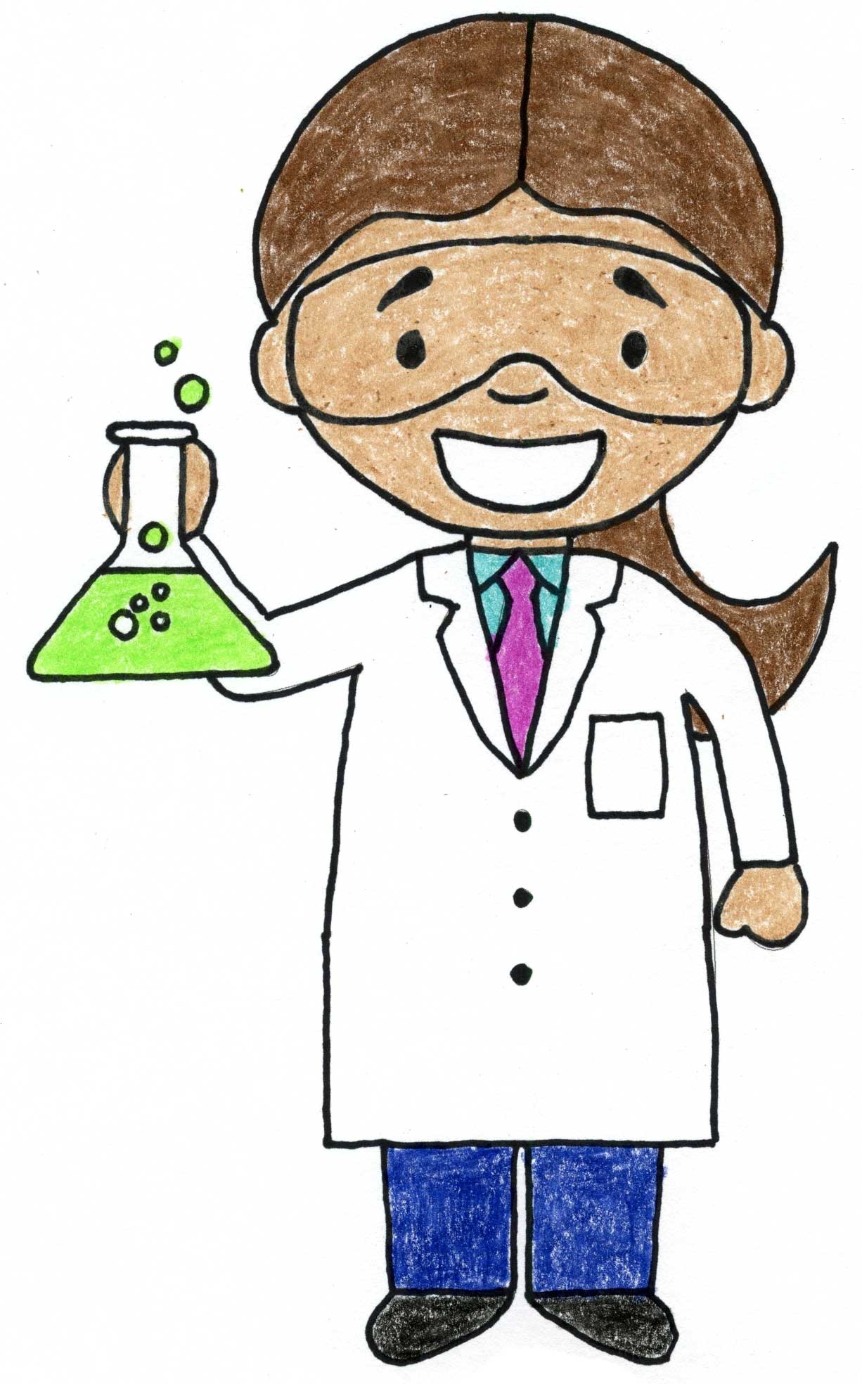 How To Draw A Scientist Easy Step by Step Art Lesson For Kids