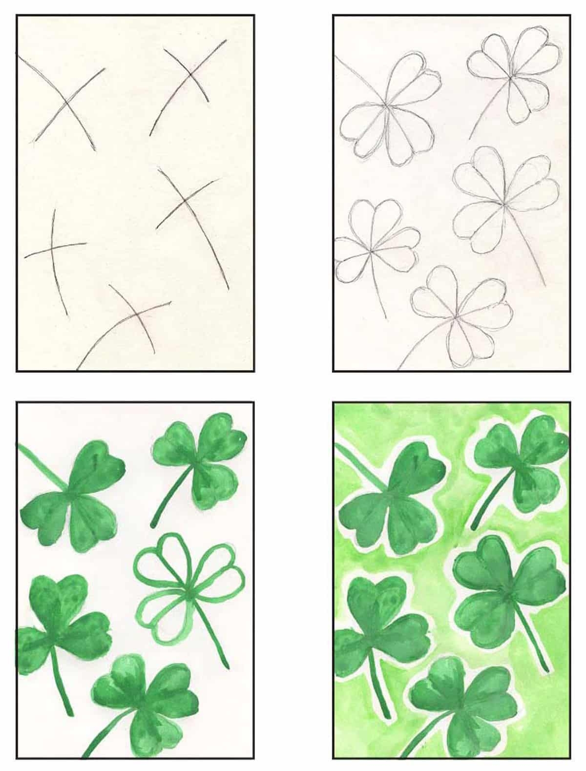 How To Draw A Shamrock Easy Step by Step Art Lesson For Kids