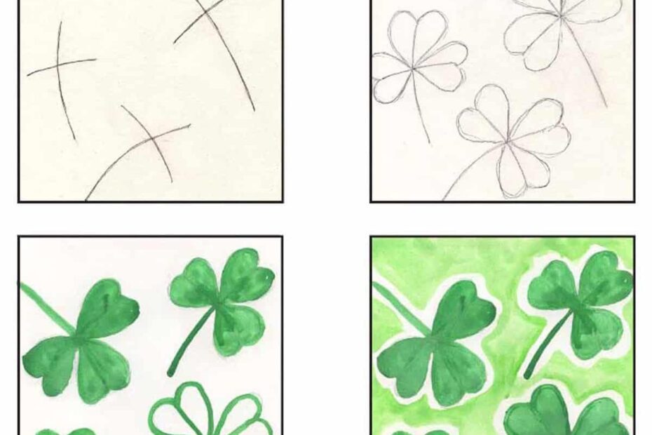How To Draw A Shamrock Easy Step by Step Art Lesson For Kids