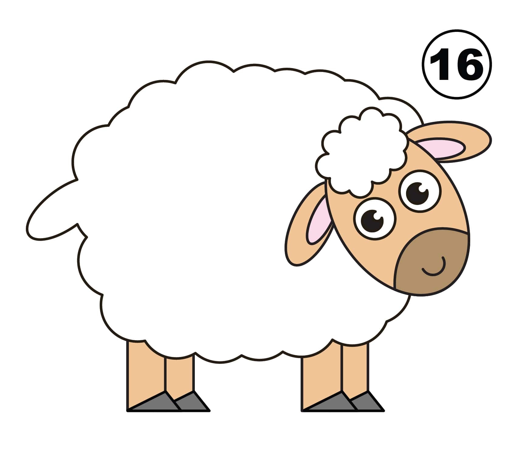 sheep drawing easy