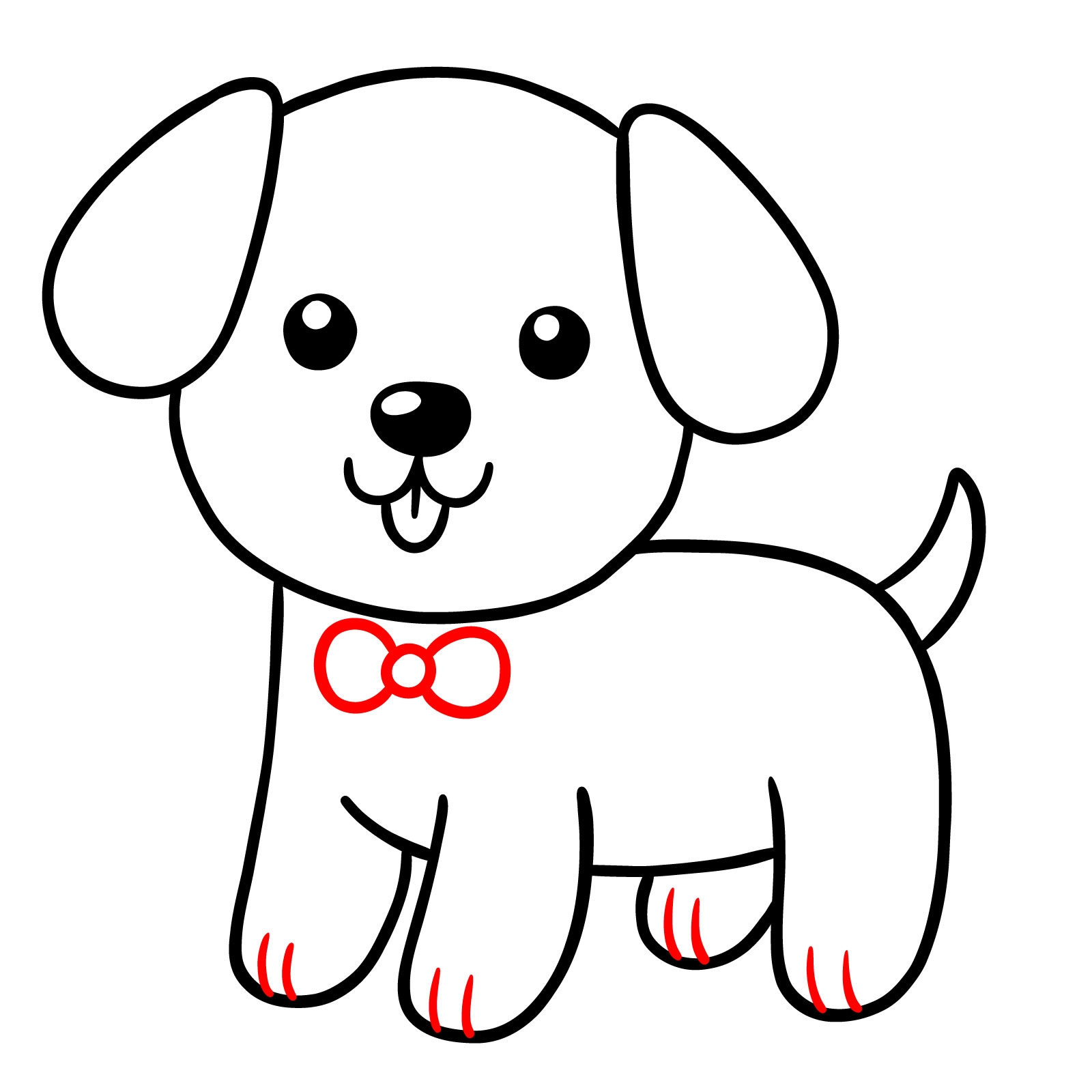 how to draw a dog cute