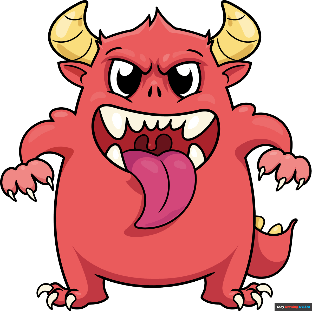How To Draw A Simple Monster Really Easy Drawing Tutorial