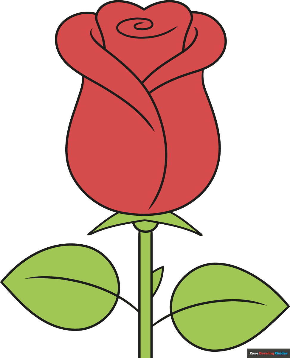 How To Draw A Simple Quick Rose Really Cute Drawing Tutorial