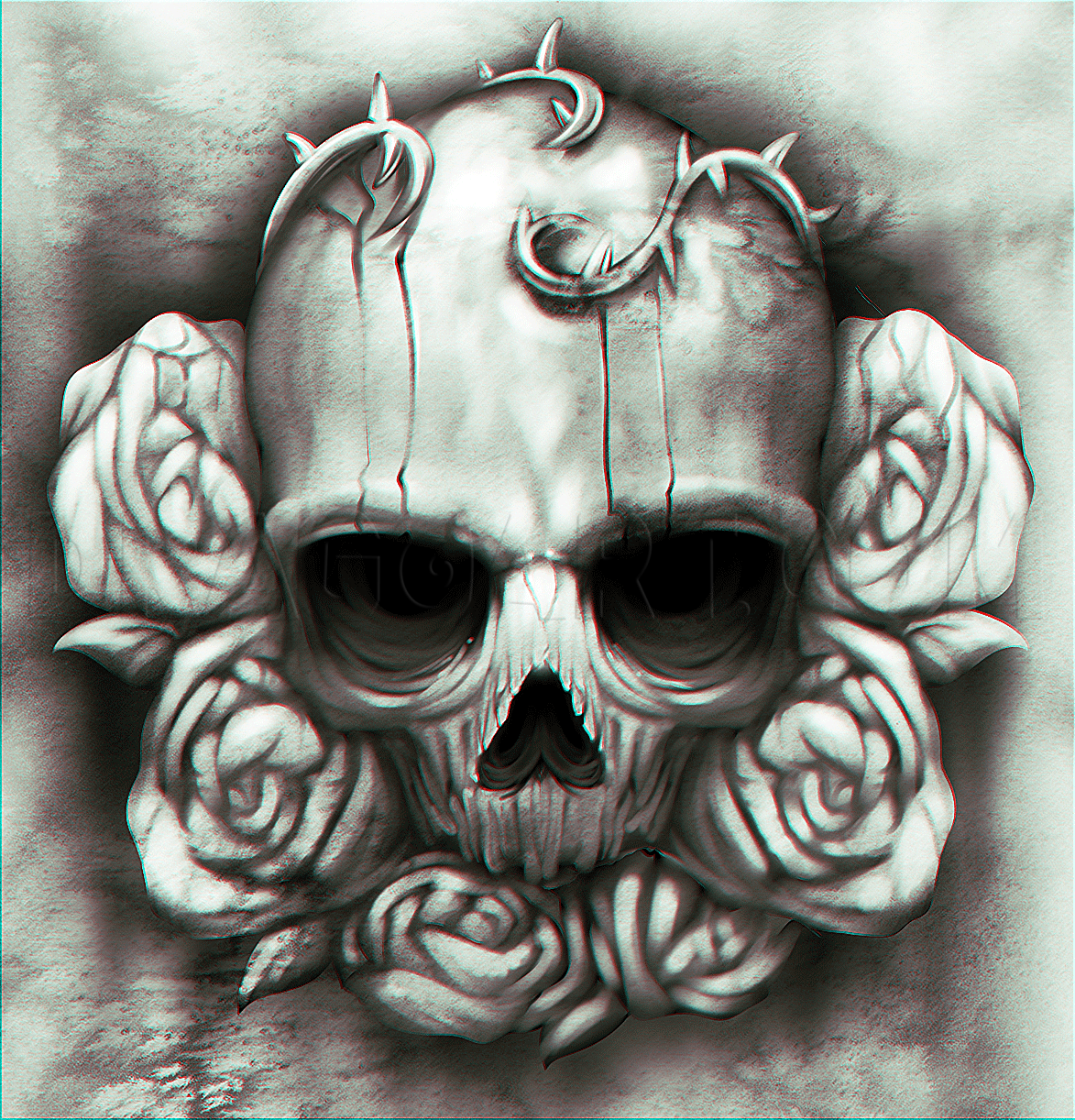 How To Draw A Skull And Roses Tattoo Drawing Step By Step By 