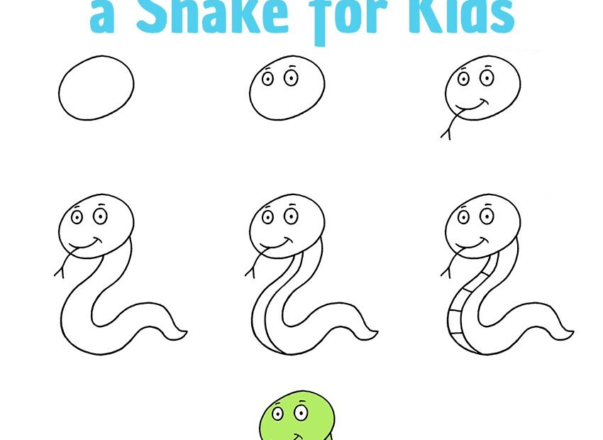 How To Draw A Snake For Kids How To Draw Easy