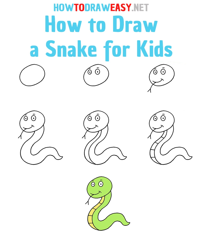 How To Draw A Snake For Kids How To Draw Easy