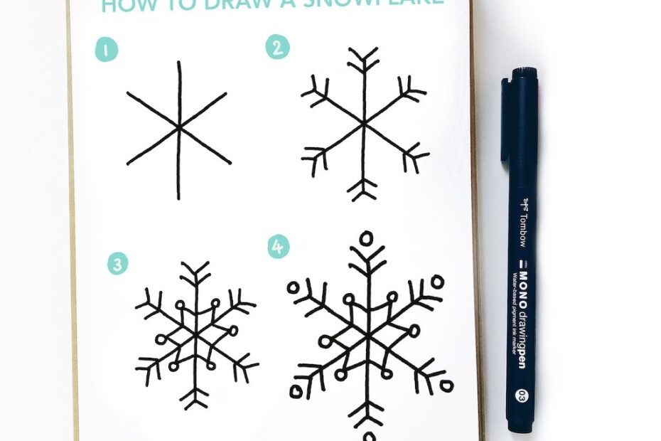 How To Draw A Snowflake Step By Step 6 Ways Smiling Colors