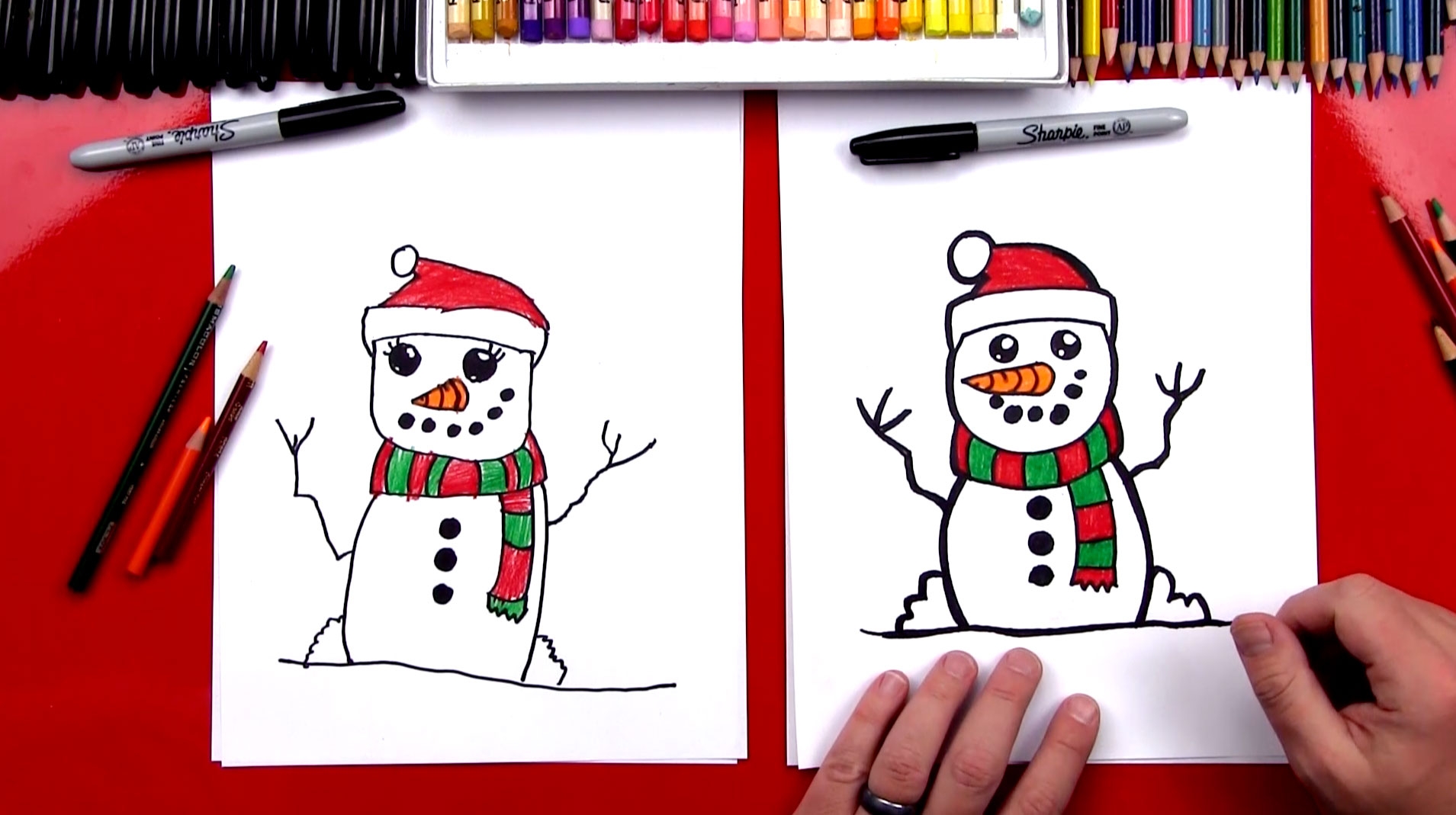 how do you draw a snowman