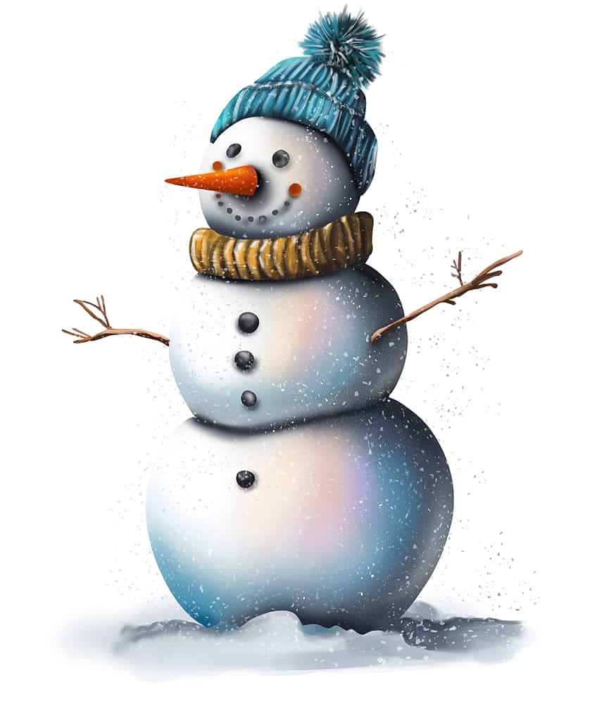 snow man drawing