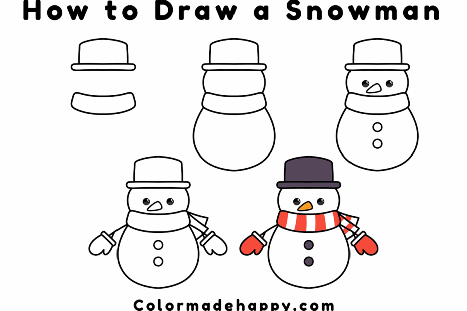 How To Draw A Snowman Story Color Made Happy