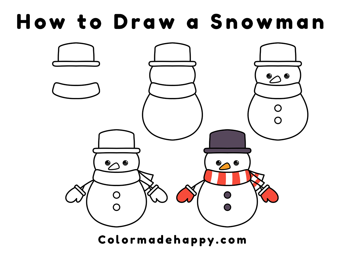 How To Draw A Snowman Story Color Made Happy