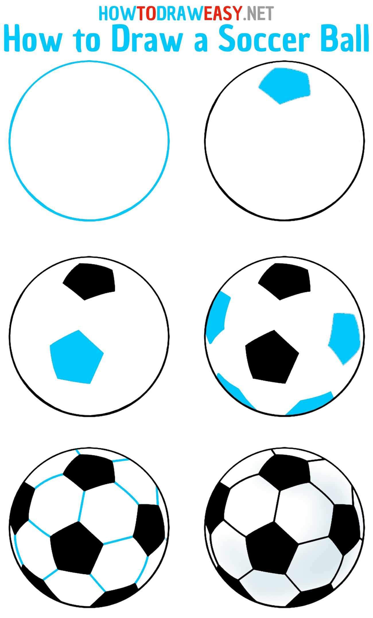 how to draw soccer ball