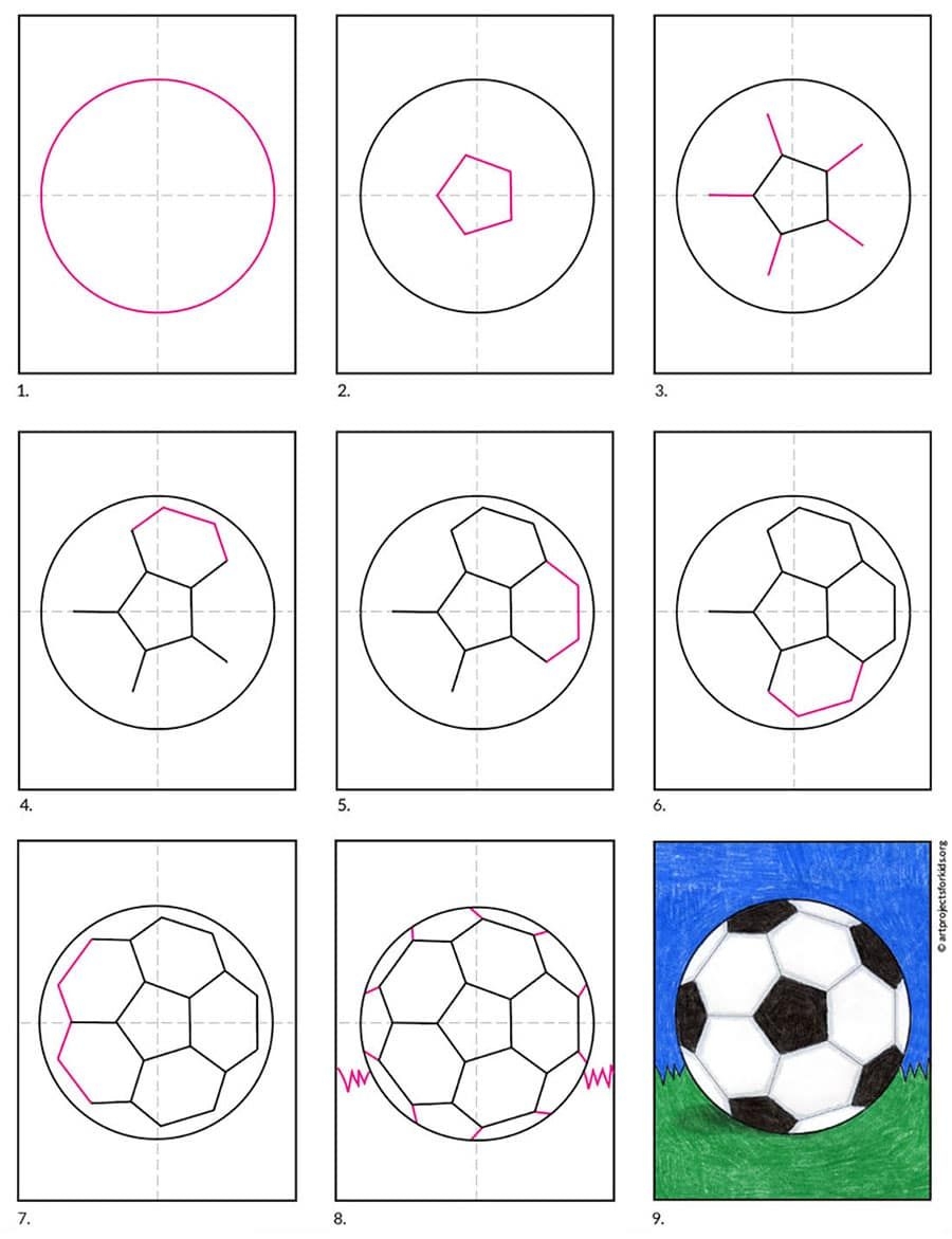 how do you draw a soccer ball