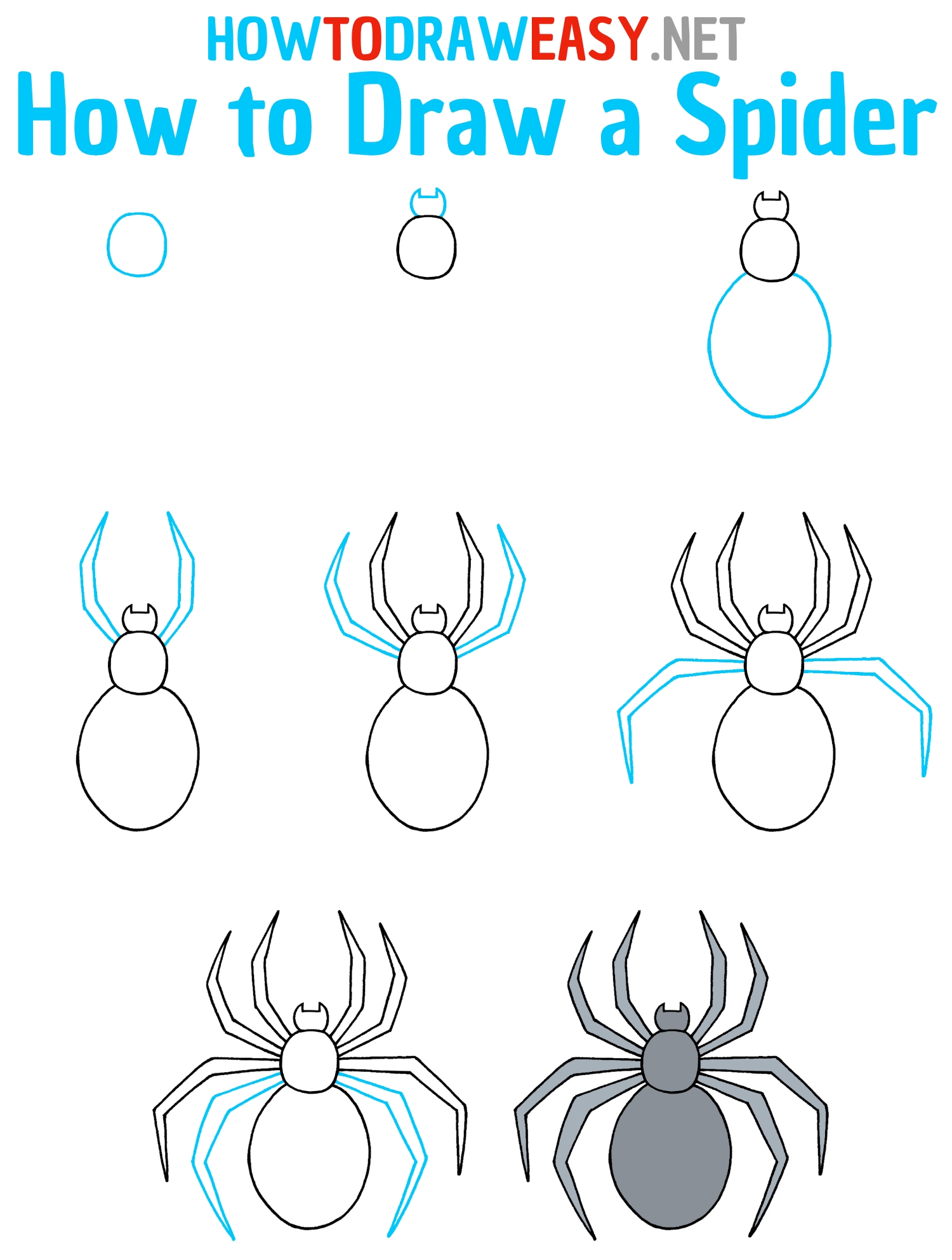 How To Draw A Spider How To Draw Easy