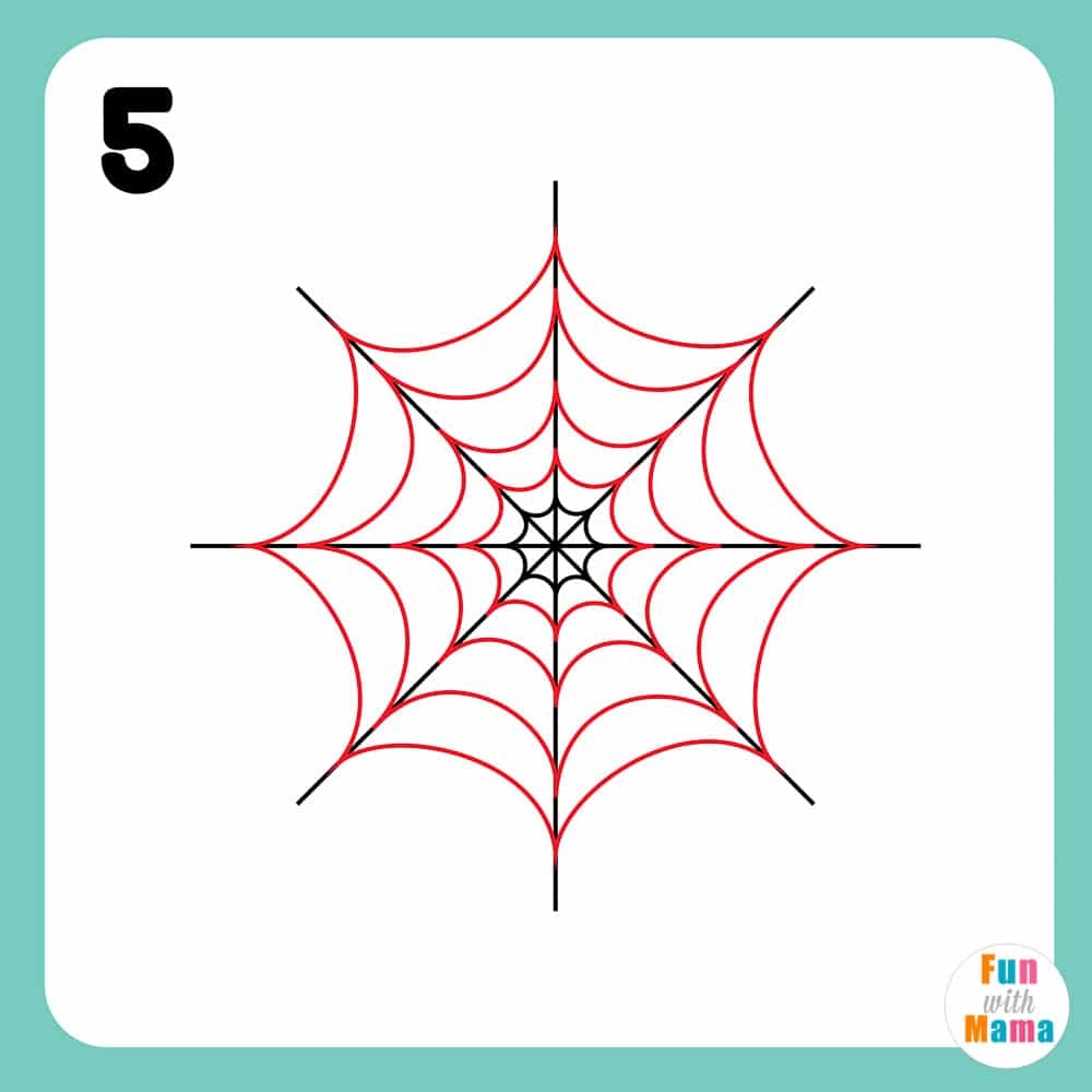 how do you draw a spider web