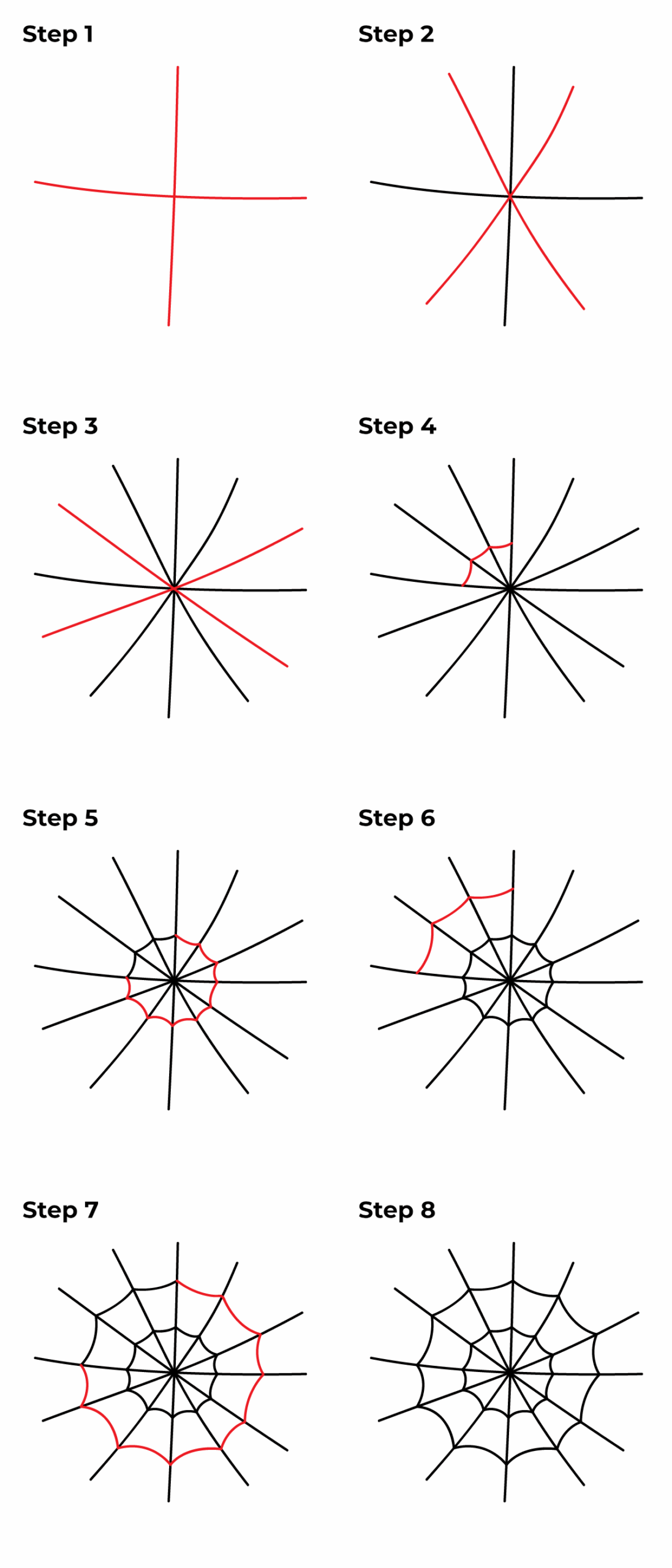 How To Draw A Spider Web