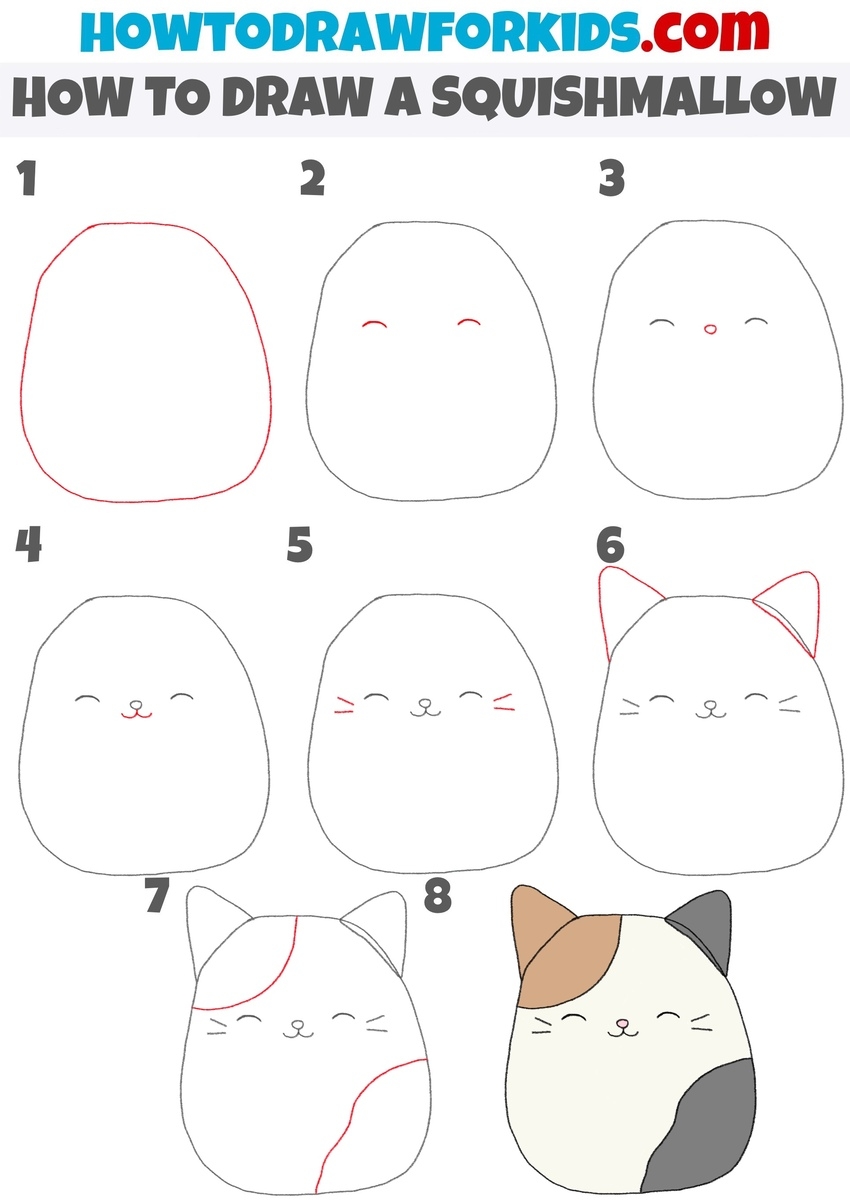 How To Draw A Squishmallow Easy Drawing Tutorial For Kids