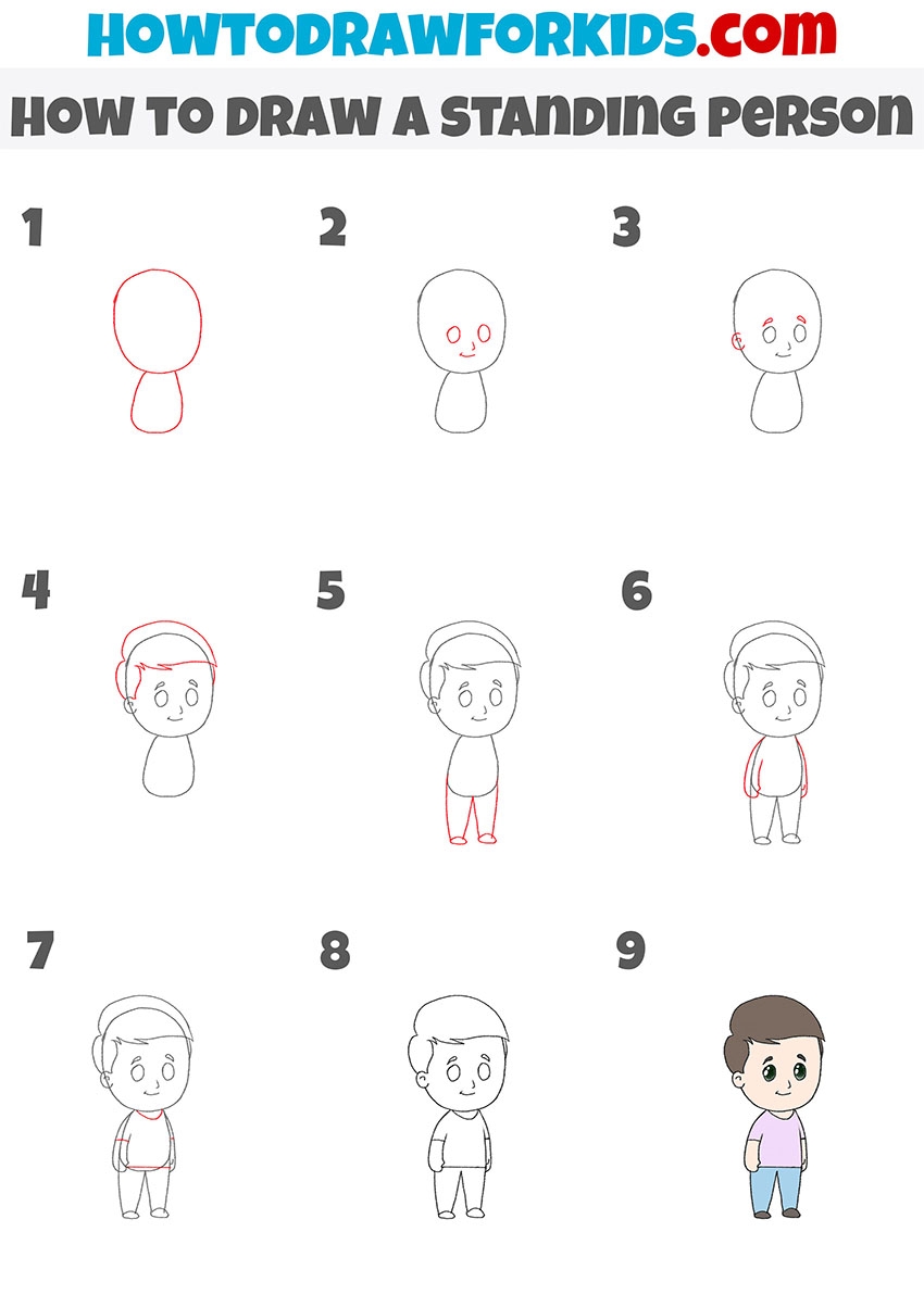 How To Draw A Standing Person Easy Drawing Tutorial For Kids
