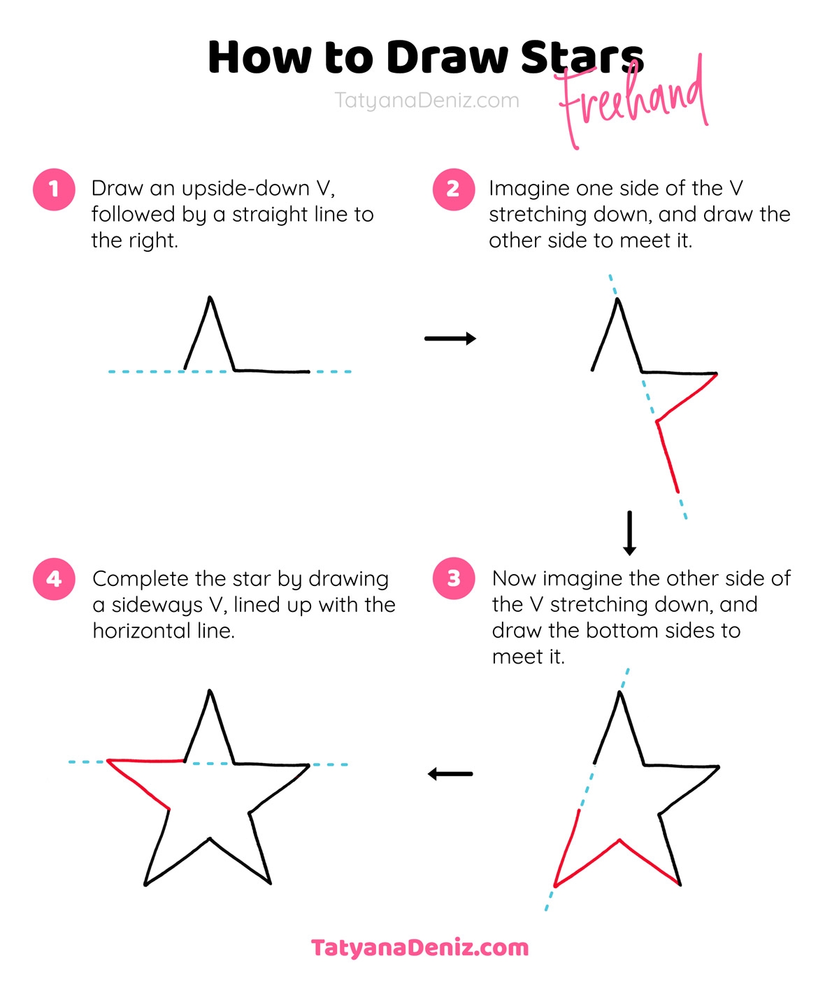 How To Draw A Star Freehand With Free Printable Worksheets