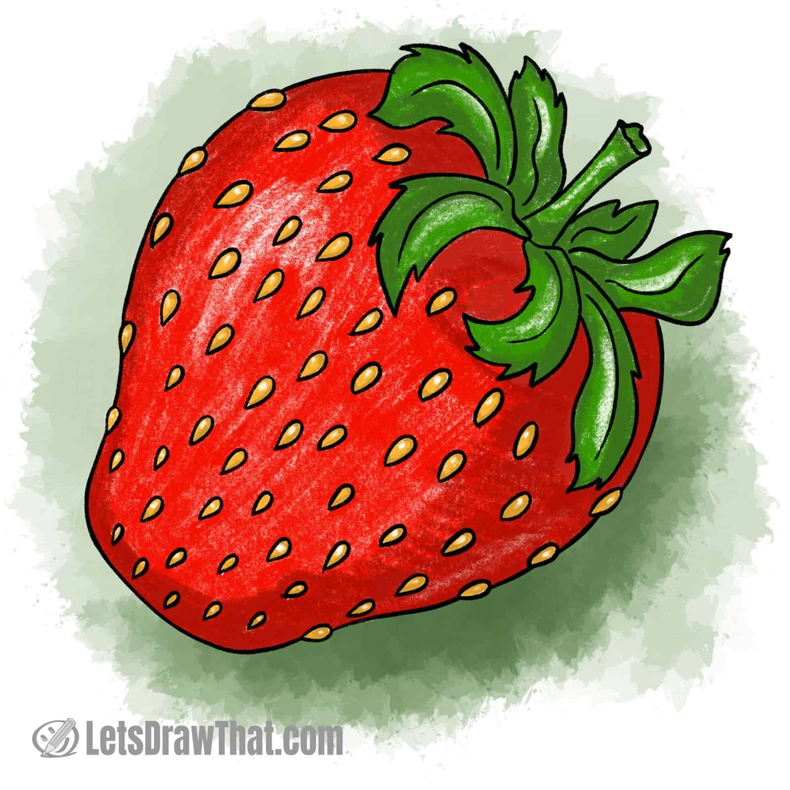 How To Draw A Strawberry An Easy Realistic Strawberry Drawing