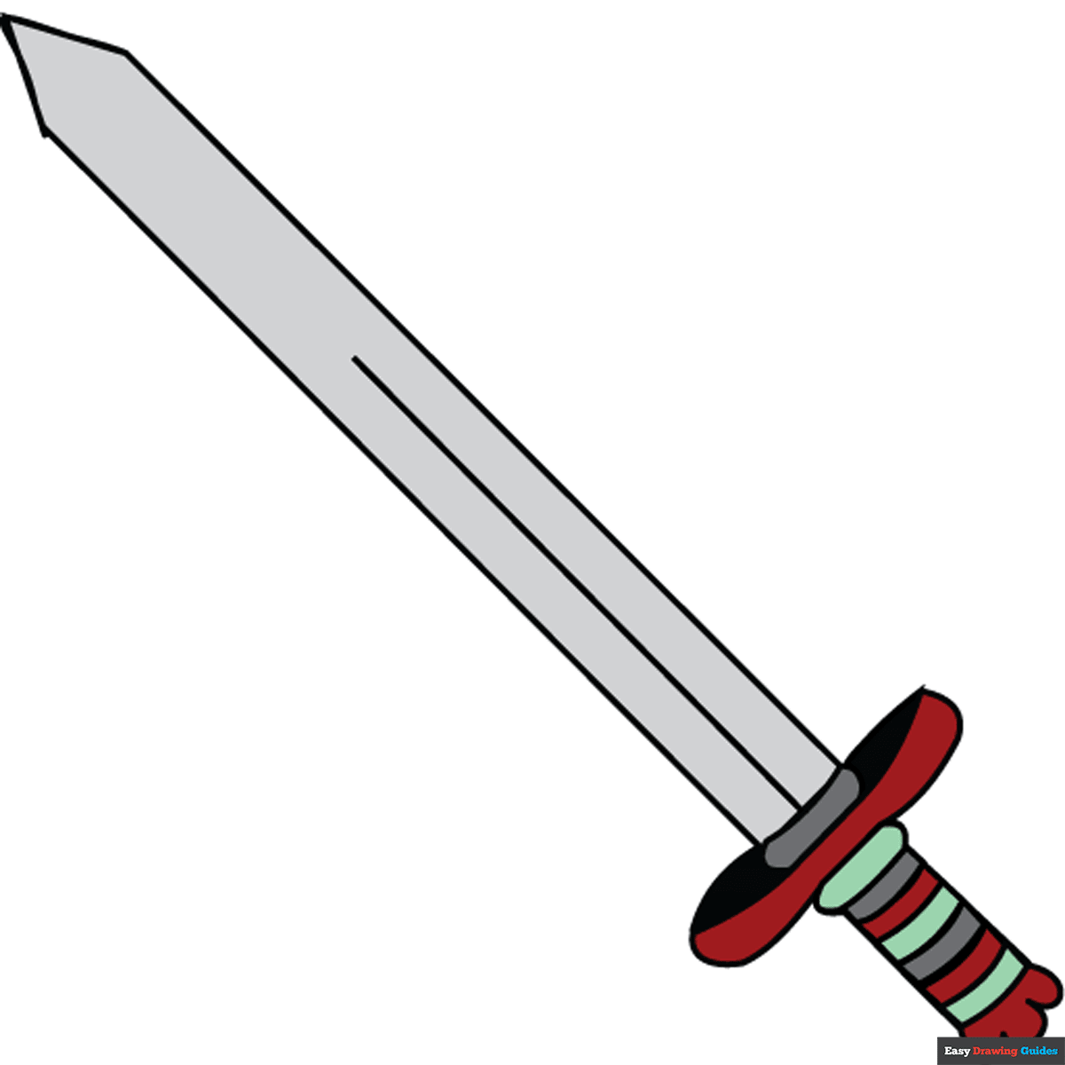 How To Draw A Sword Easy Drawing Guides