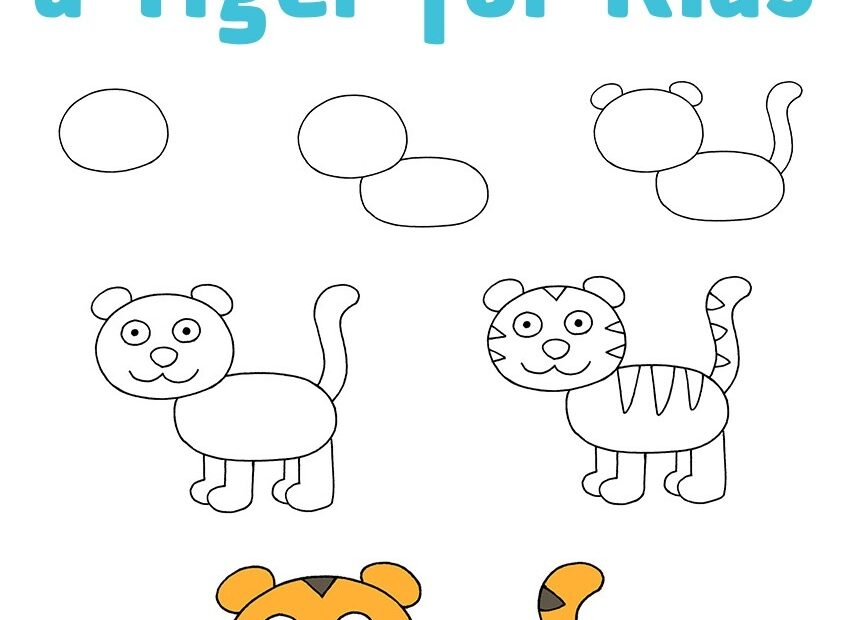 How To Draw A Tiger For Kids How To Draw Easy