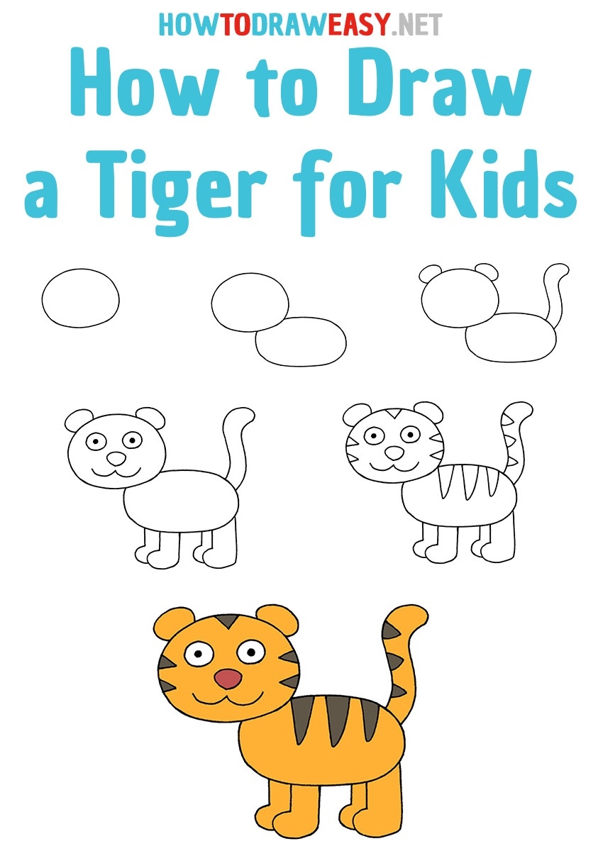 How To Draw A Tiger For Kids How To Draw Easy