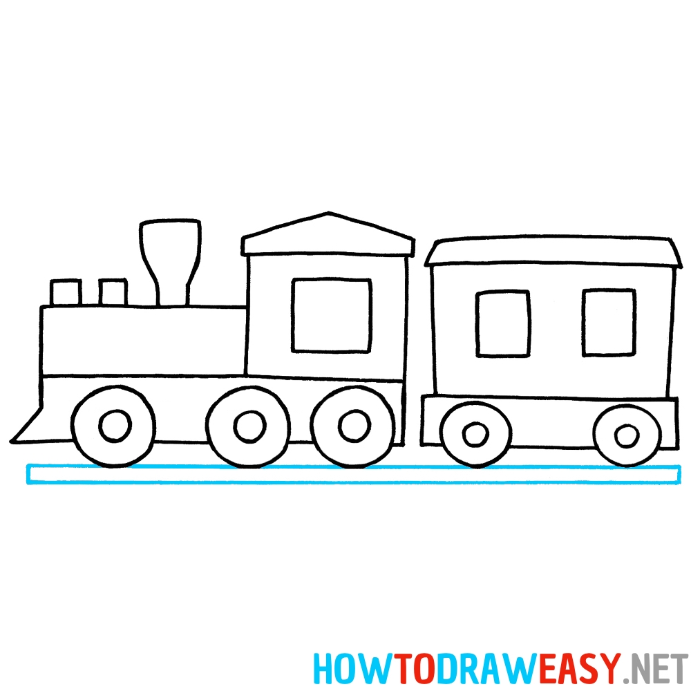 how to draw a train