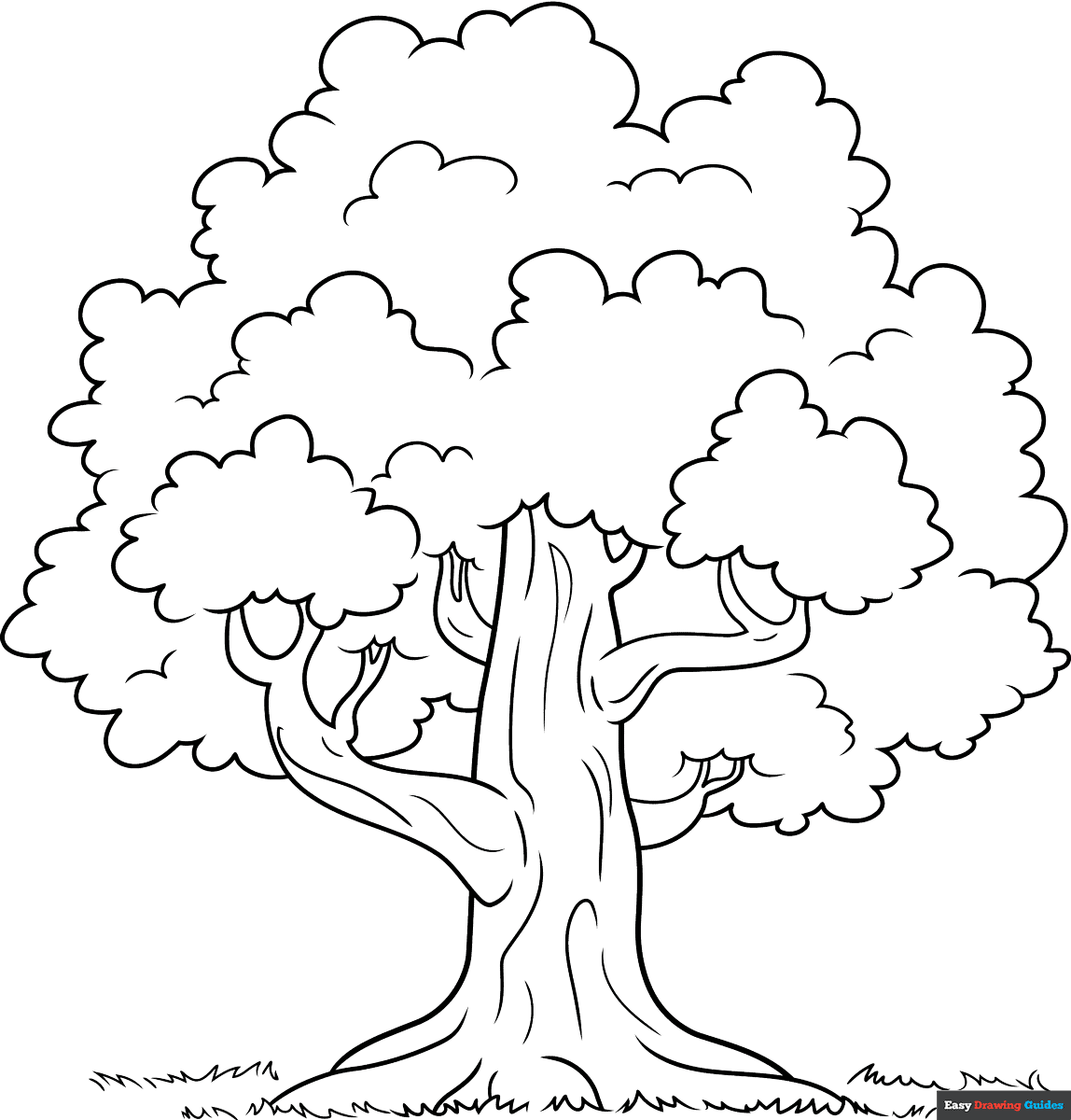 How To Draw A Tree Outline Really Easy Drawing Tutorial