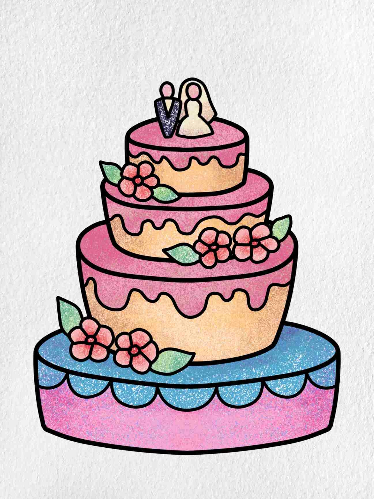 How To Draw A Wedding Cake HelloArtsy