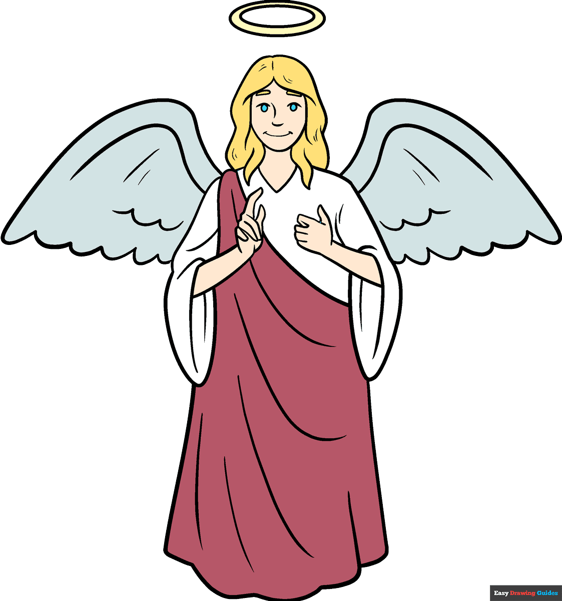 angel drawing easy