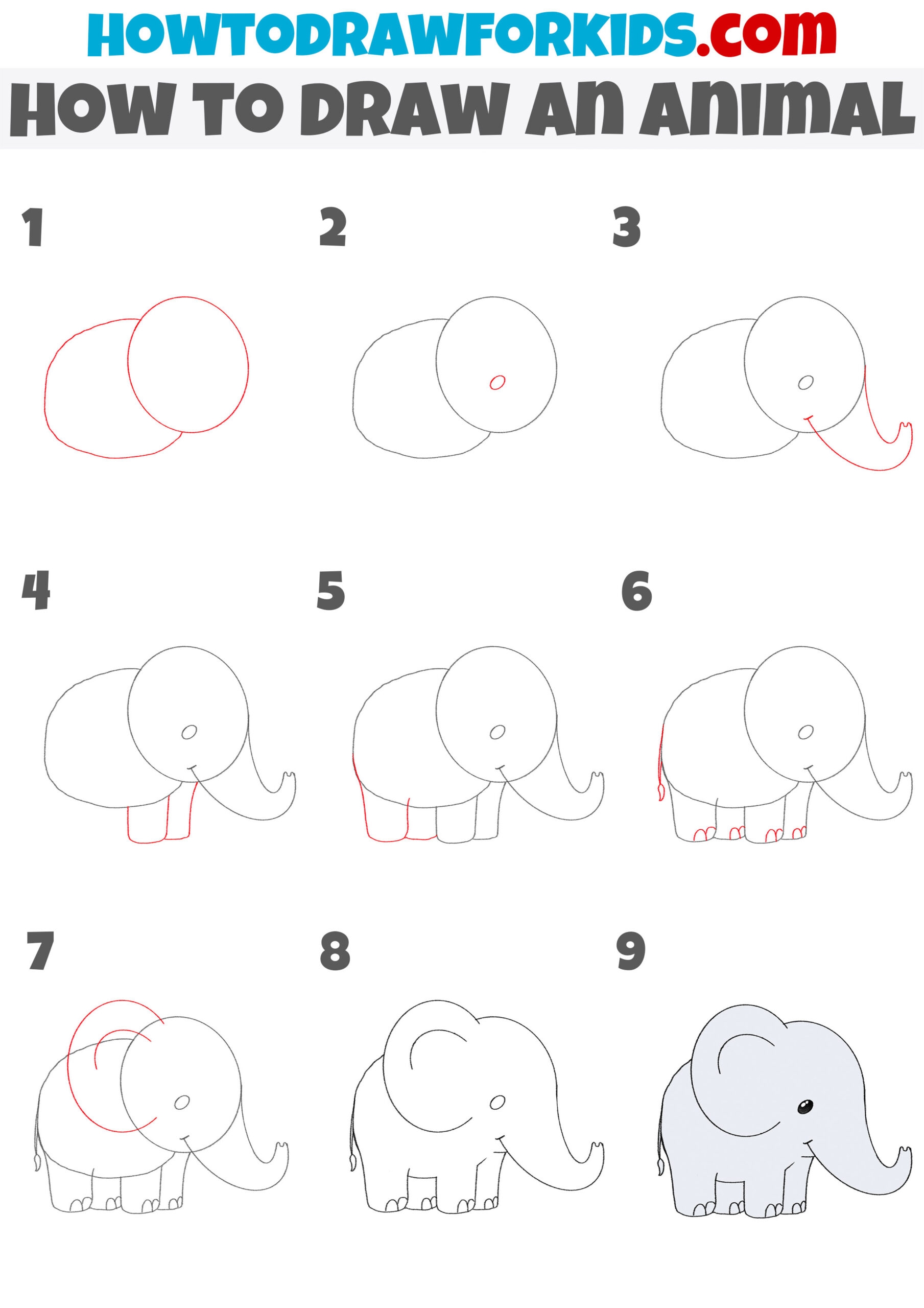 How To Draw An Animal Easy Drawing Tutorial For Kids