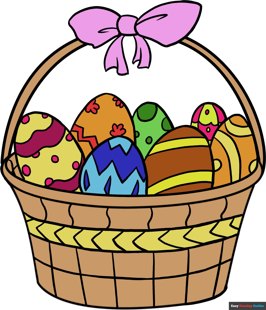 How To Draw An Easter Basket Really Easy Drawing Tutorial