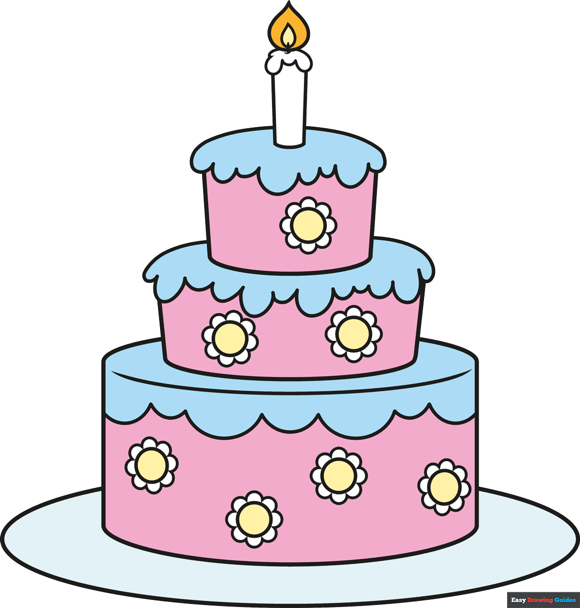 How To Draw An Easy Cartoon Cake Really Easy Drawing Tutorial