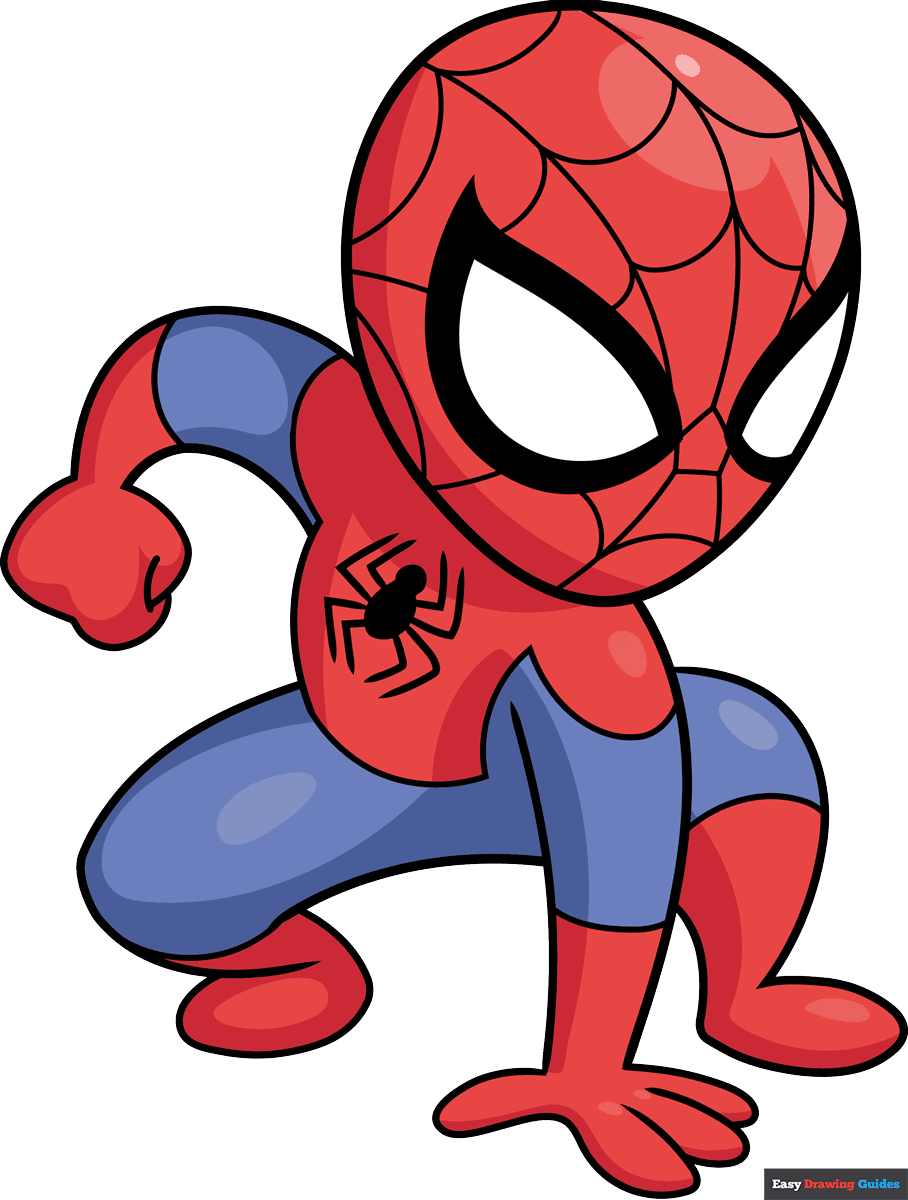 How To Draw An Easy Cartoon Spider Man Really Easy Drawing Tutorial