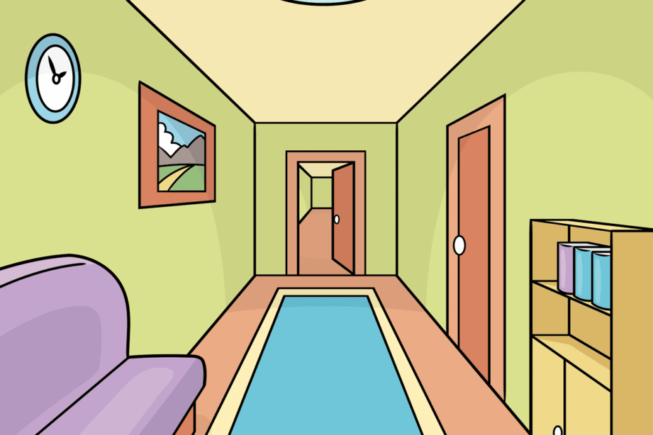 How To Draw An Easy Hallway In One Point Perspective Really Easy Drawing Tutorial