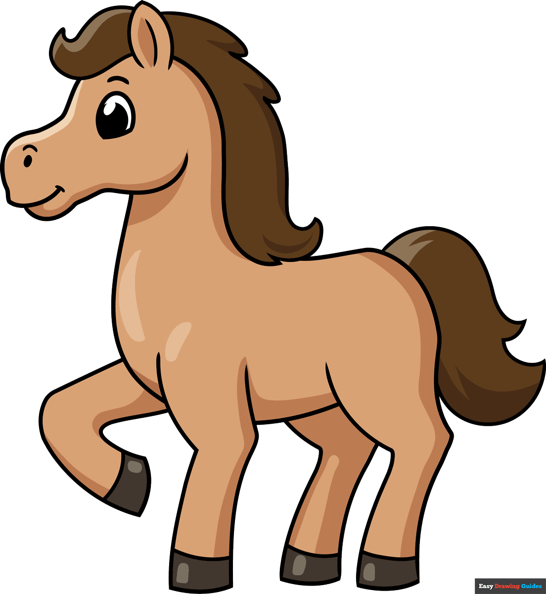 How To Draw An Easy Horse Easy Drawing Guides