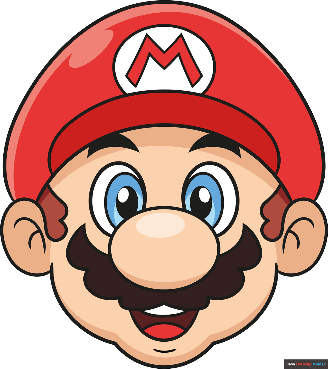 How To Draw An Easy Mario Face Drawing Really Easy Drawing Tutorial