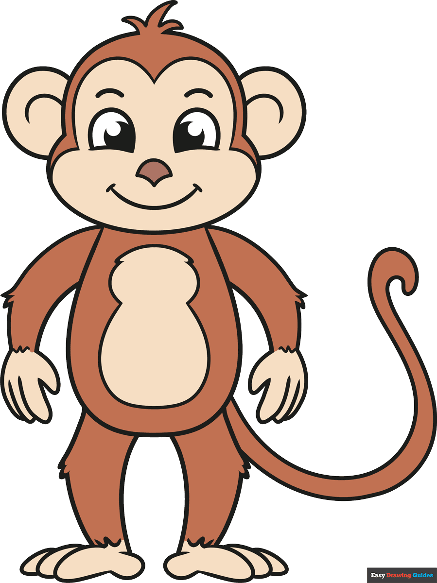 How To Draw An Easy Monkey Really Easy Drawing Tutorial