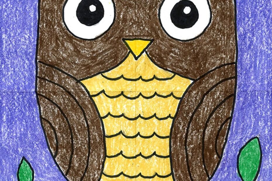 How To Draw An Easy Owl Tutorial Video And Owl Coloring Page