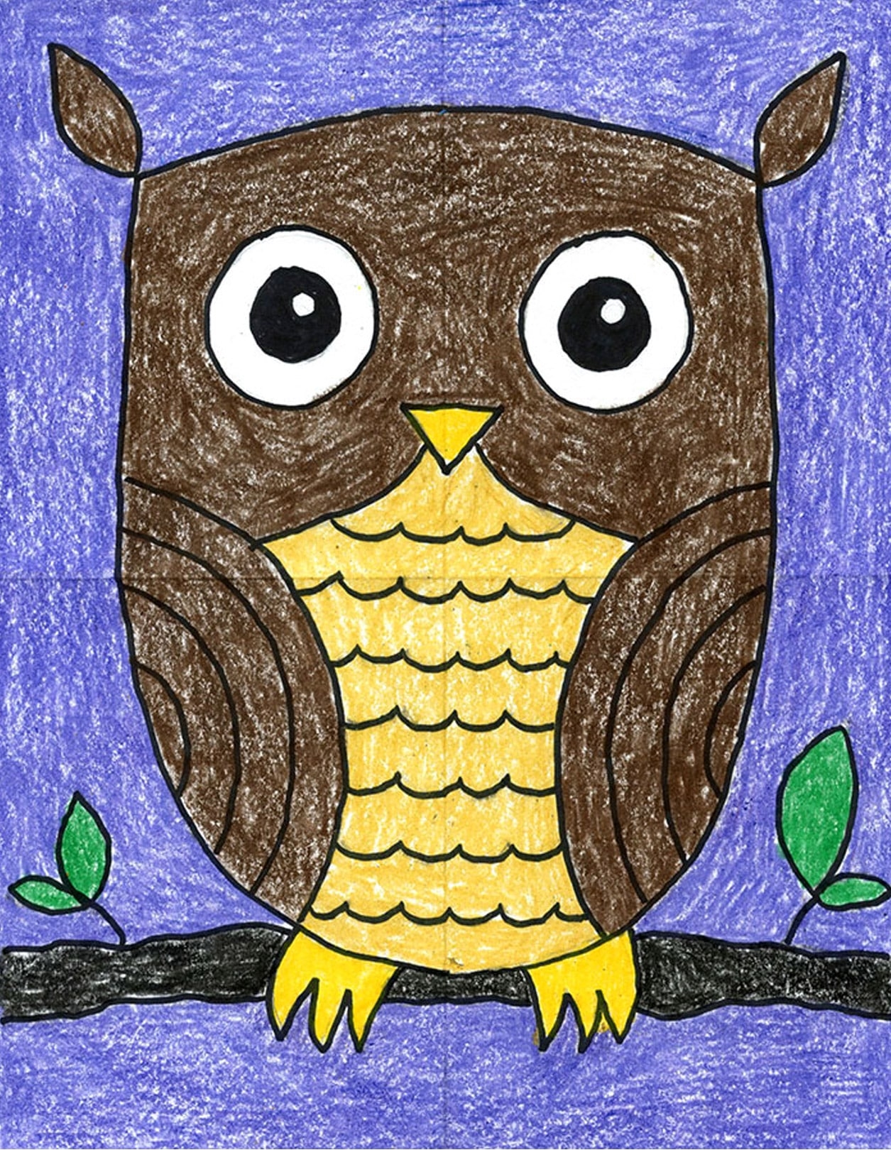 How To Draw An Easy Owl Tutorial Video And Owl Coloring Page