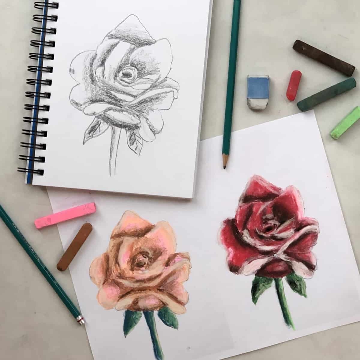 How To Draw An Easy Rose Step by step Artlooklearn