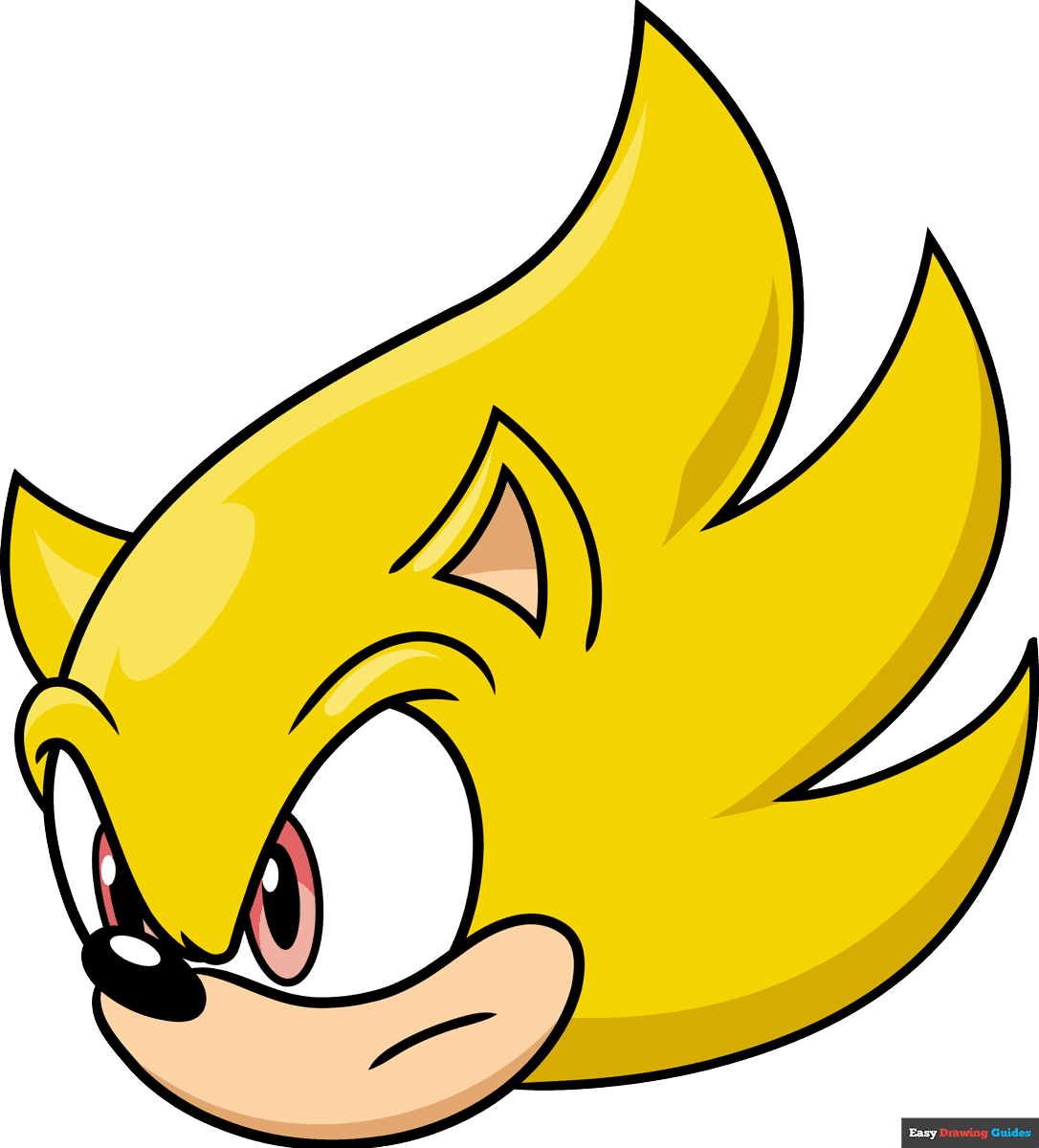 How To Draw An Easy Super Sonic Face Really Easy Drawing Tutorial