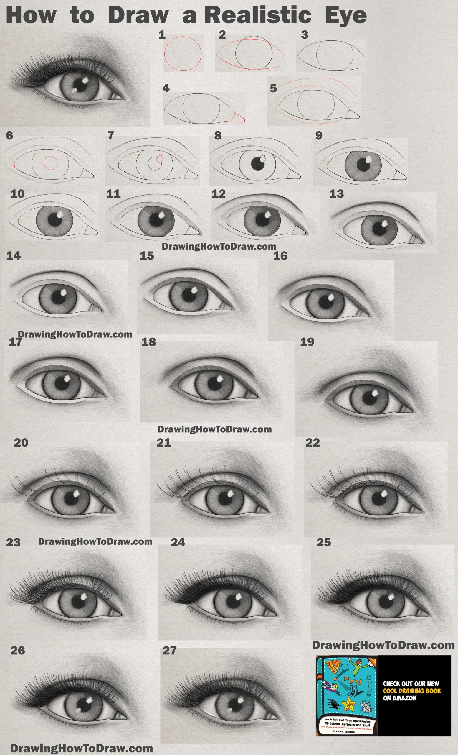 How To Draw An Eye Realistic Female Eye Step By Step Drawing Tutorial How To Draw Step By Step Drawing Tutorials